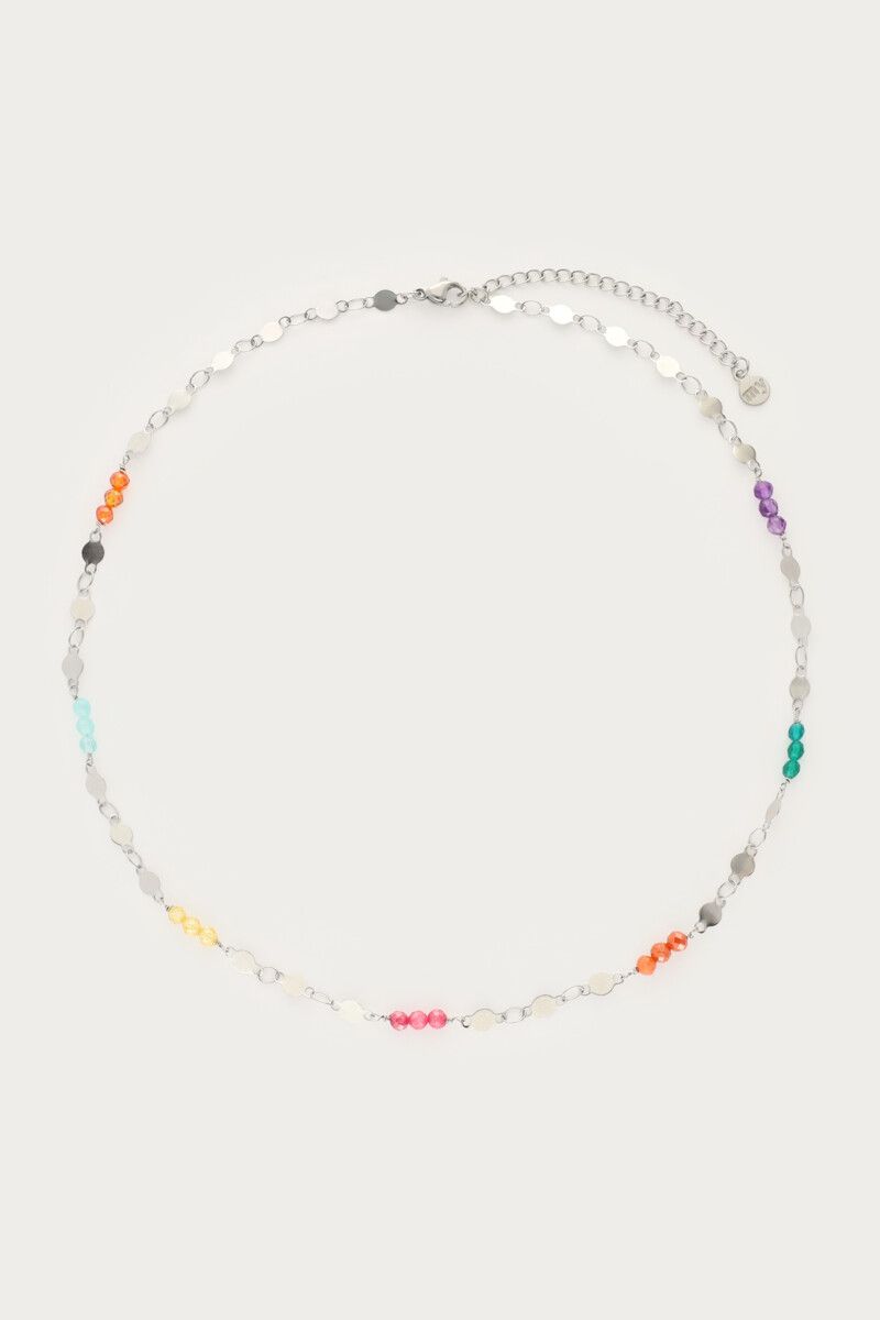 My Jewellery Ketting met munt en multikleur Zilver