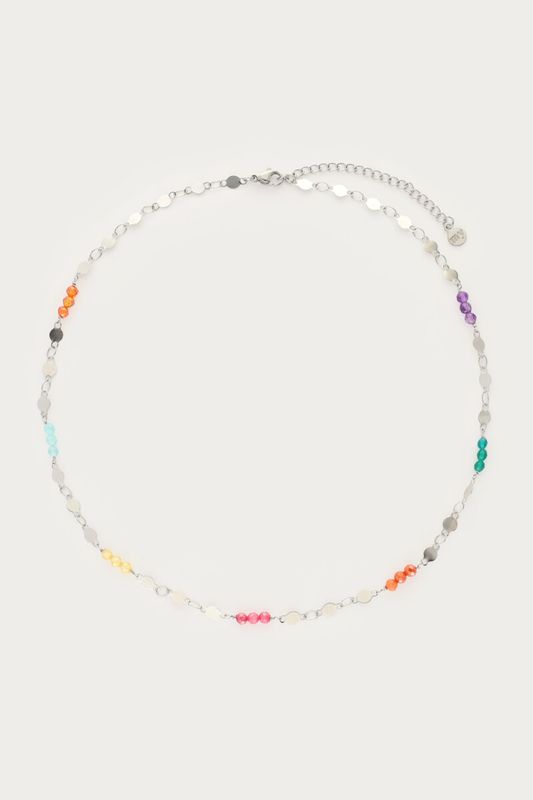 My Jewellery Ketting met munt en multikleur Zilver