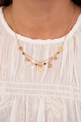 My Jewellery Ketting met munt en multikleur Goud