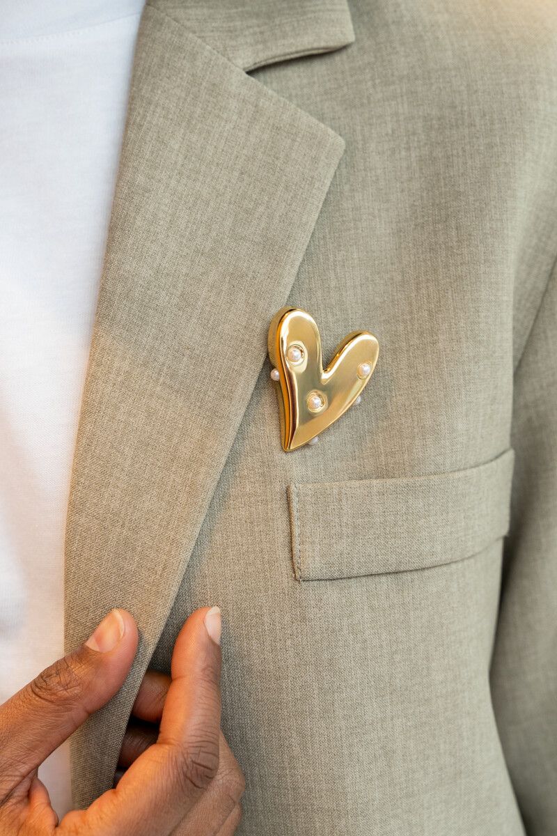 My Jewellery Broche pearl heart Goud