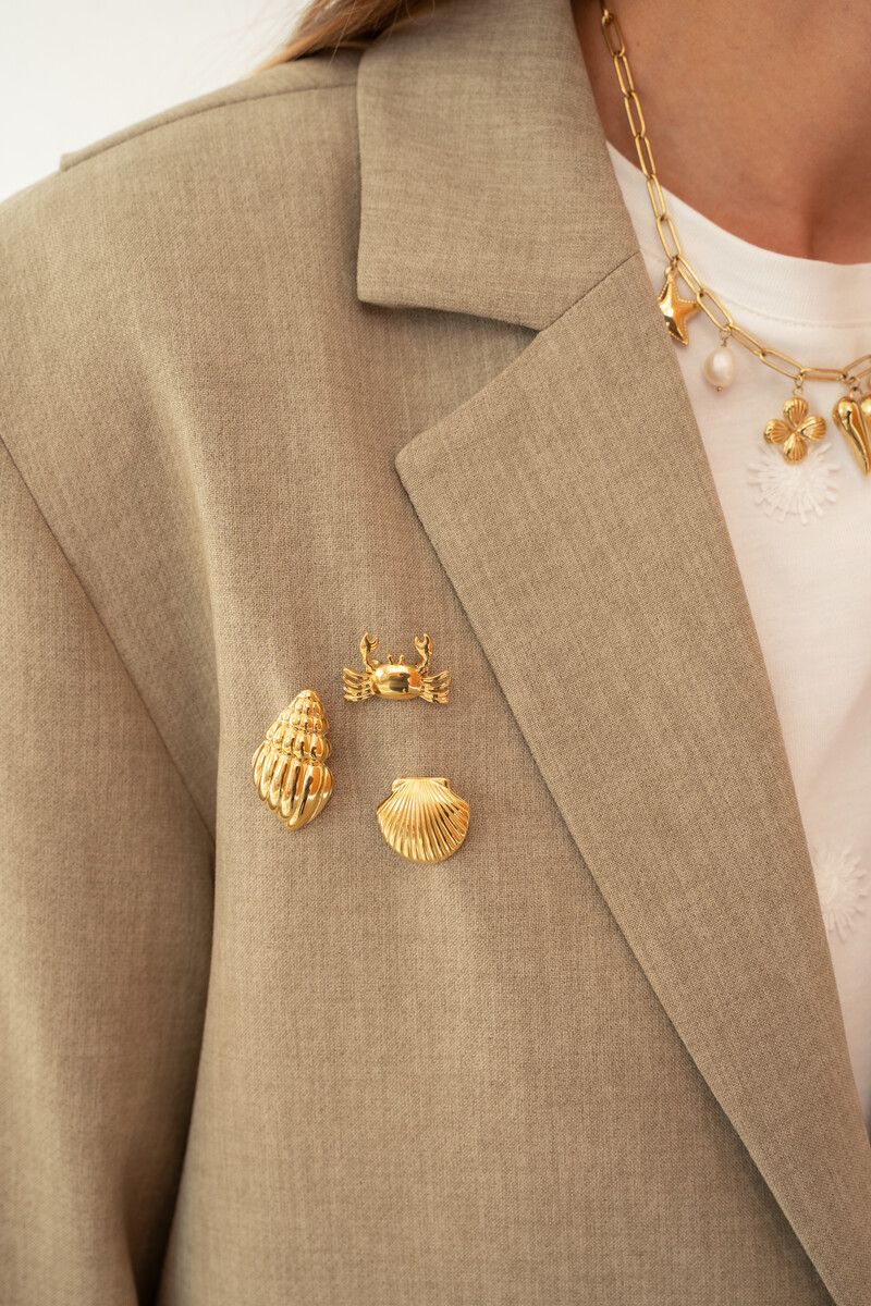 My Jewellery Broche set fruits de mer Goud