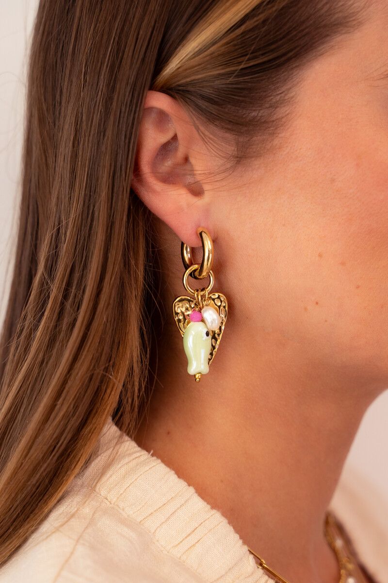 My Jewellery Earring hoop heart fish Goud