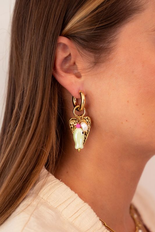 My Jewellery Earring hoop heart fish Goud