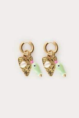 My Jewellery Earrings hoop heart fish Goud