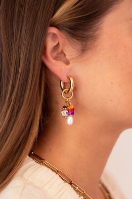 My Jewellery Earring hoop multi beads Goud