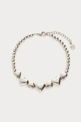 My Jewellery Bracelet steel beads hearts Zilver