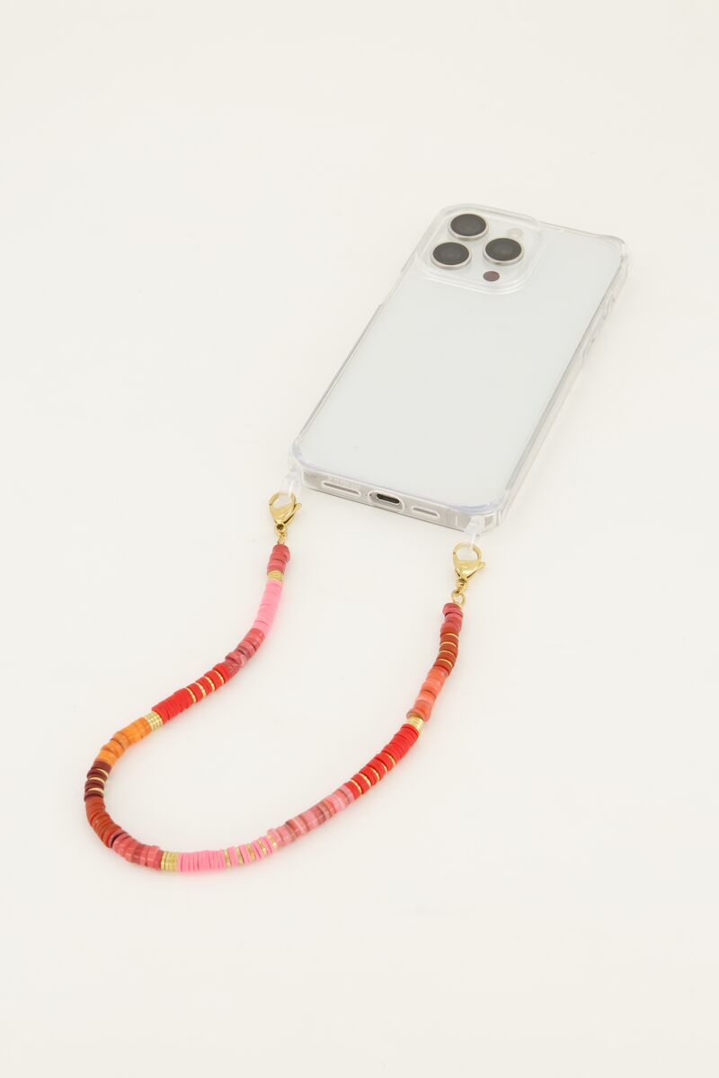 My Jewellery Phonecord beads red Goud