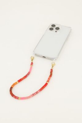 My Jewellery Phonecord beads red Goud