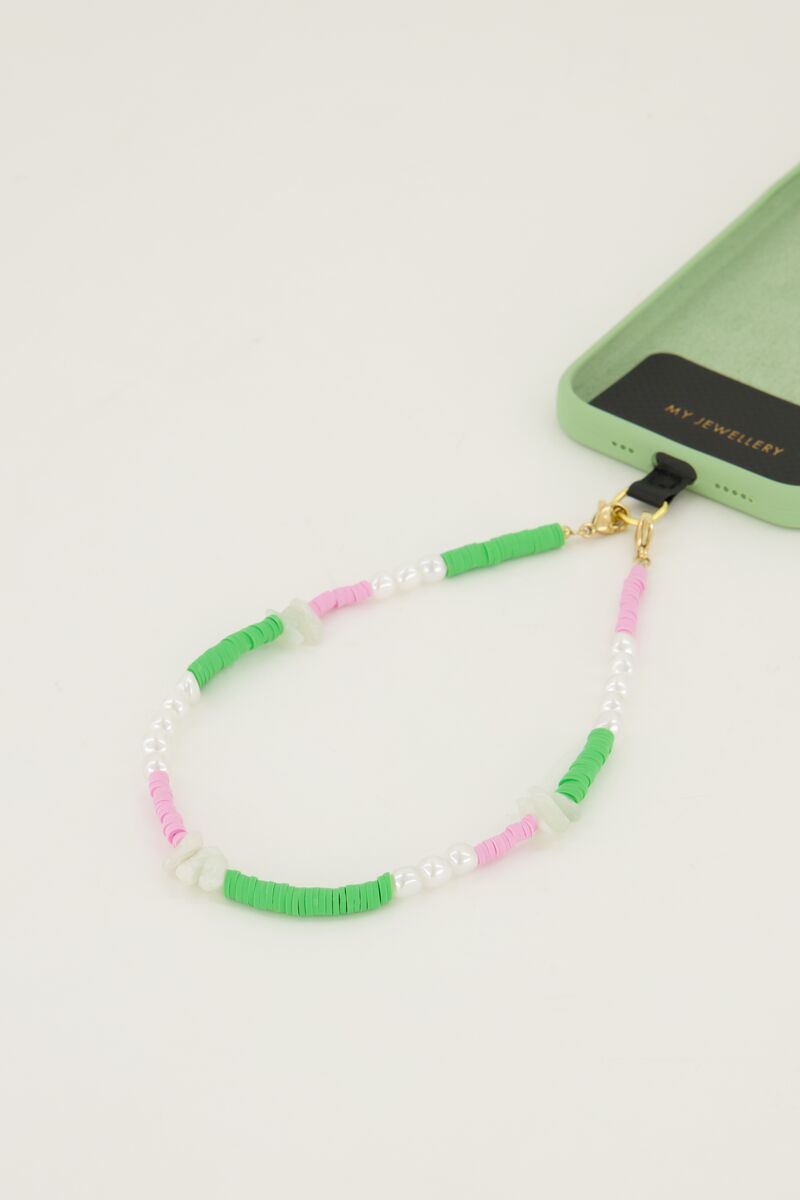 My Jewellery Phonecord colors &amp; pearl Groen
