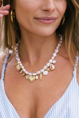 My Jewellery Necklace medium pearls charms Goud