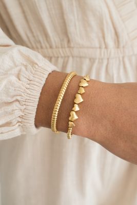 My Jewellery Bracelet steel beads hearts Goud