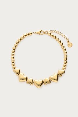 My Jewellery Bracelet steel beads hearts Goud