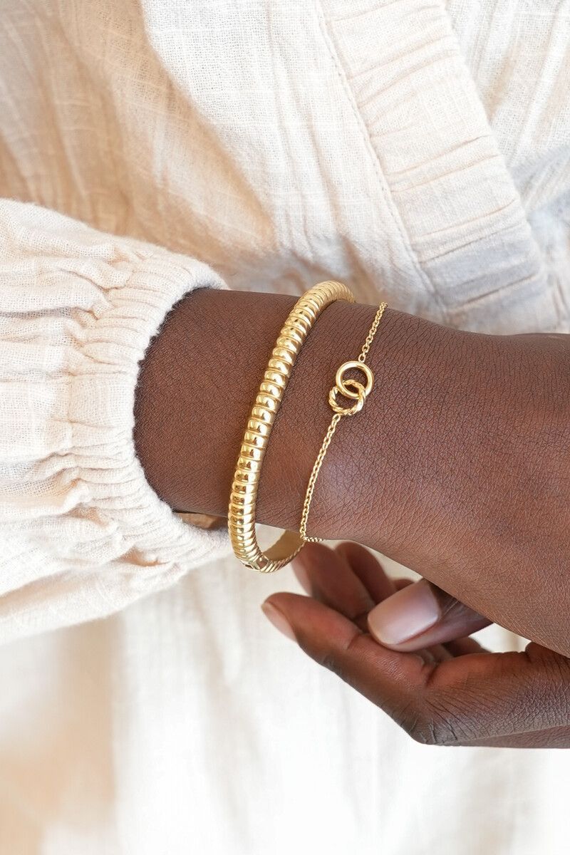 My Jewellery minimalistische armband dubbele cirkel Goud