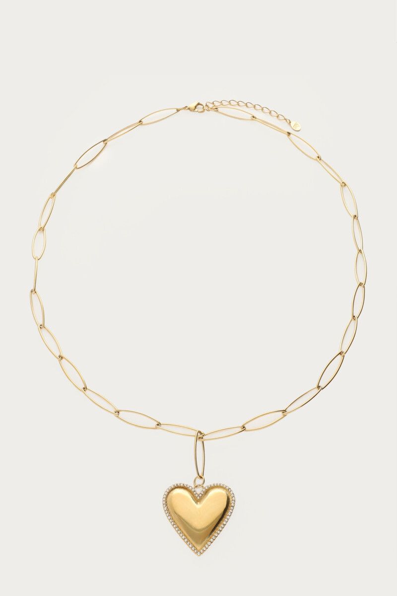 My Jewellery Necklace chain heart pearls Goud