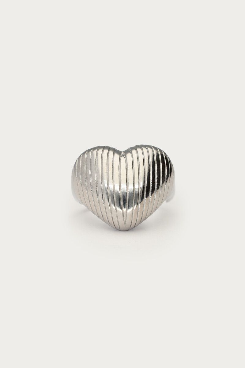 My Jewellery ring ribbel hartjes vorm Zilver