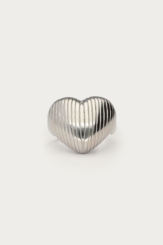My Jewellery ring ribbel hartjes vorm Zilver