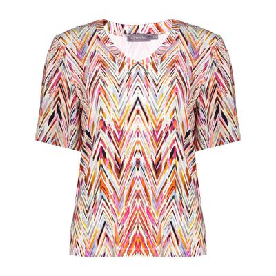 Geisha T-shirt v-neck jersey AOP Rood