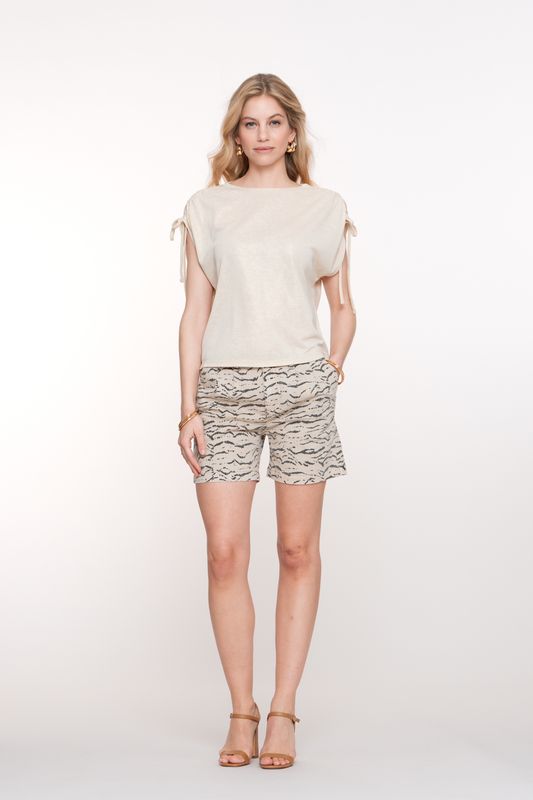 Geisha Top shoulder detail Beige