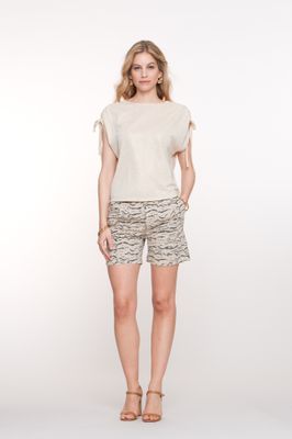 Geisha Top shoulder detail Beige