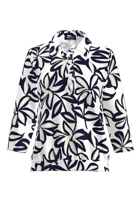 Frank Walder Polo-Shirt 3/4 Ärmel Wit