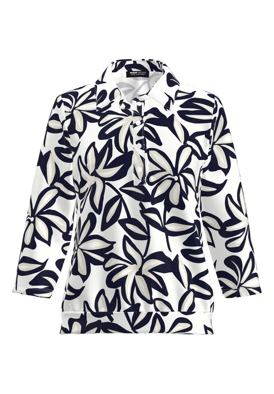 Frank Walder Polo-Shirt 3/4 Ärmel Wit