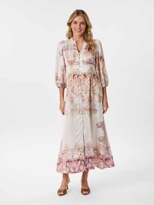 Neo Noir Stella Artist Paisley Dress Ecru
