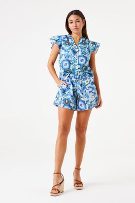 Garcia ladies shirt met mouw detail multiprint