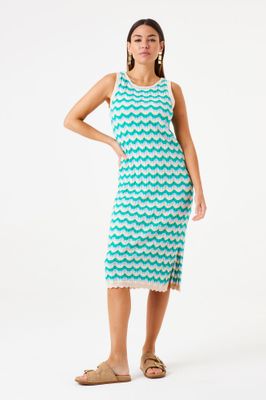 Garcia ladies gehaakte jurk multiprint waffle
