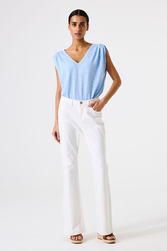 Garcia Shirt v hals en mouw detail