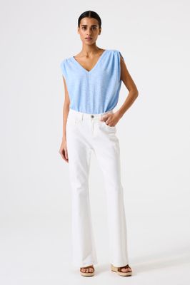 Garcia Shirt v hals en mouw detail