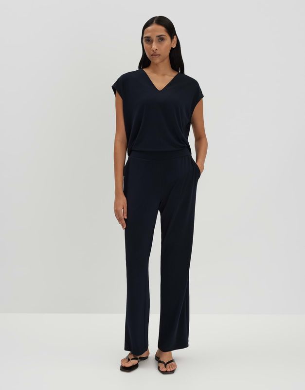 Someday jumpsuit met open rug Donkerblauw