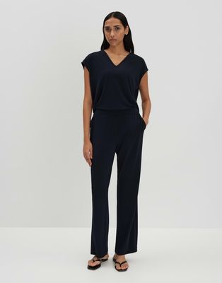 Someday jumpsuit met open rug Donkerblauw