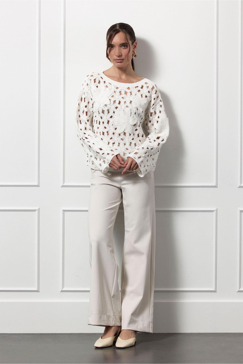 Studio Anneloes Amarey flower pullover off white