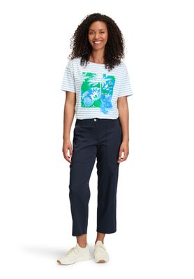 So Cosy streep shirt met print blauw/groen