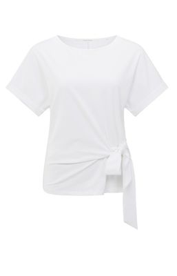 Yaya T-shirt met knoopdetail Wit