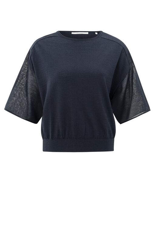 Yaya Trui met transparante mouwen Blauw