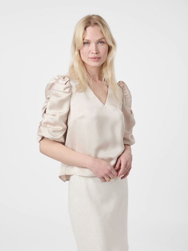 Neo Noir Elba Heavy Sateen blouse Beige
