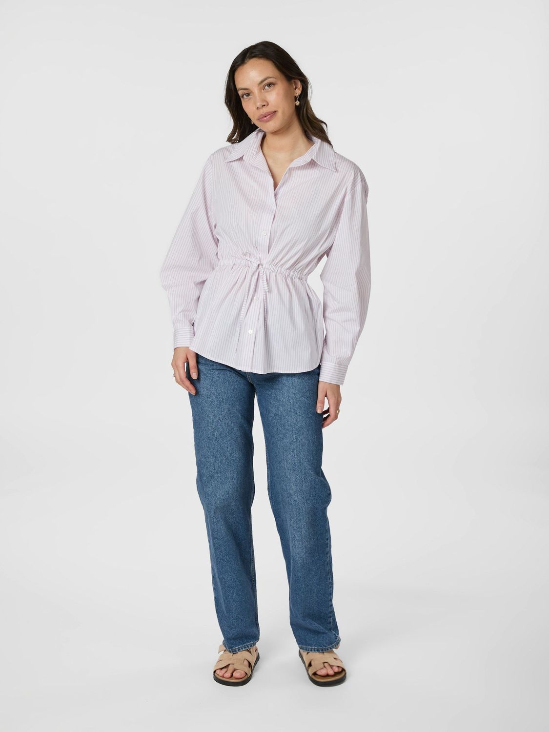 Neo Noir Solei Small Stripe Shirt Roze
