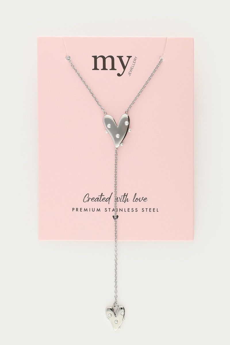 My Jewellery Lange ketting met hartjes Zilver