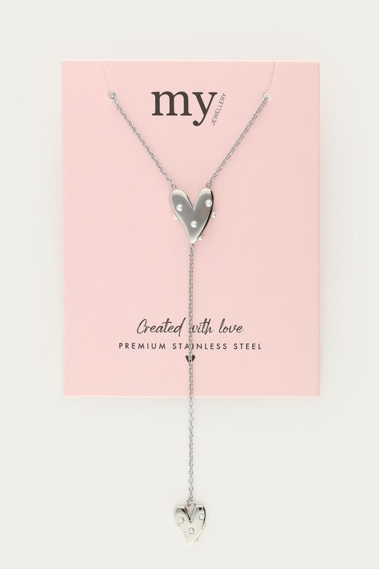 My Jewellery Lange ketting met hartjes Zilver