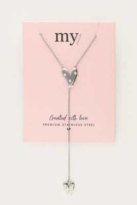 My Jewellery Lange ketting met hartjes Zilver