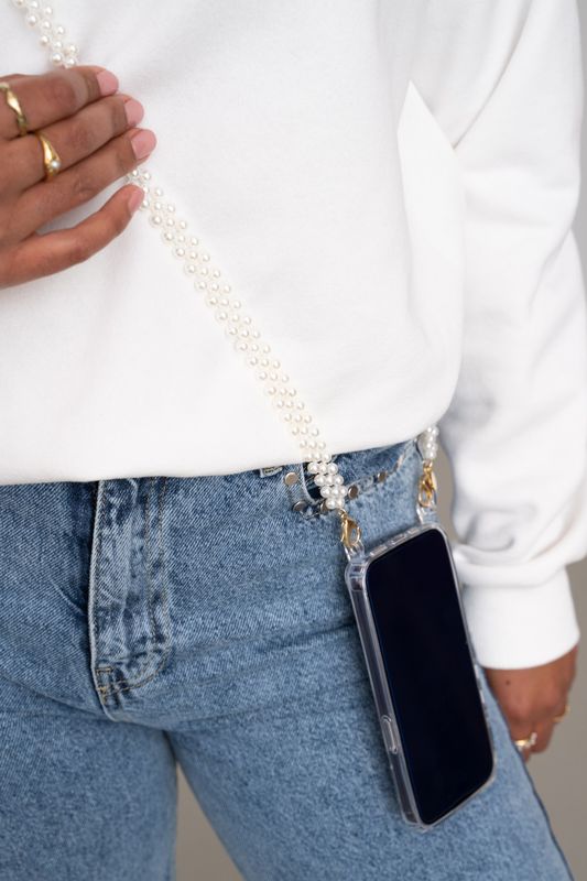 My Jewellery telefoonkoord met zoetwaterparels Ecru