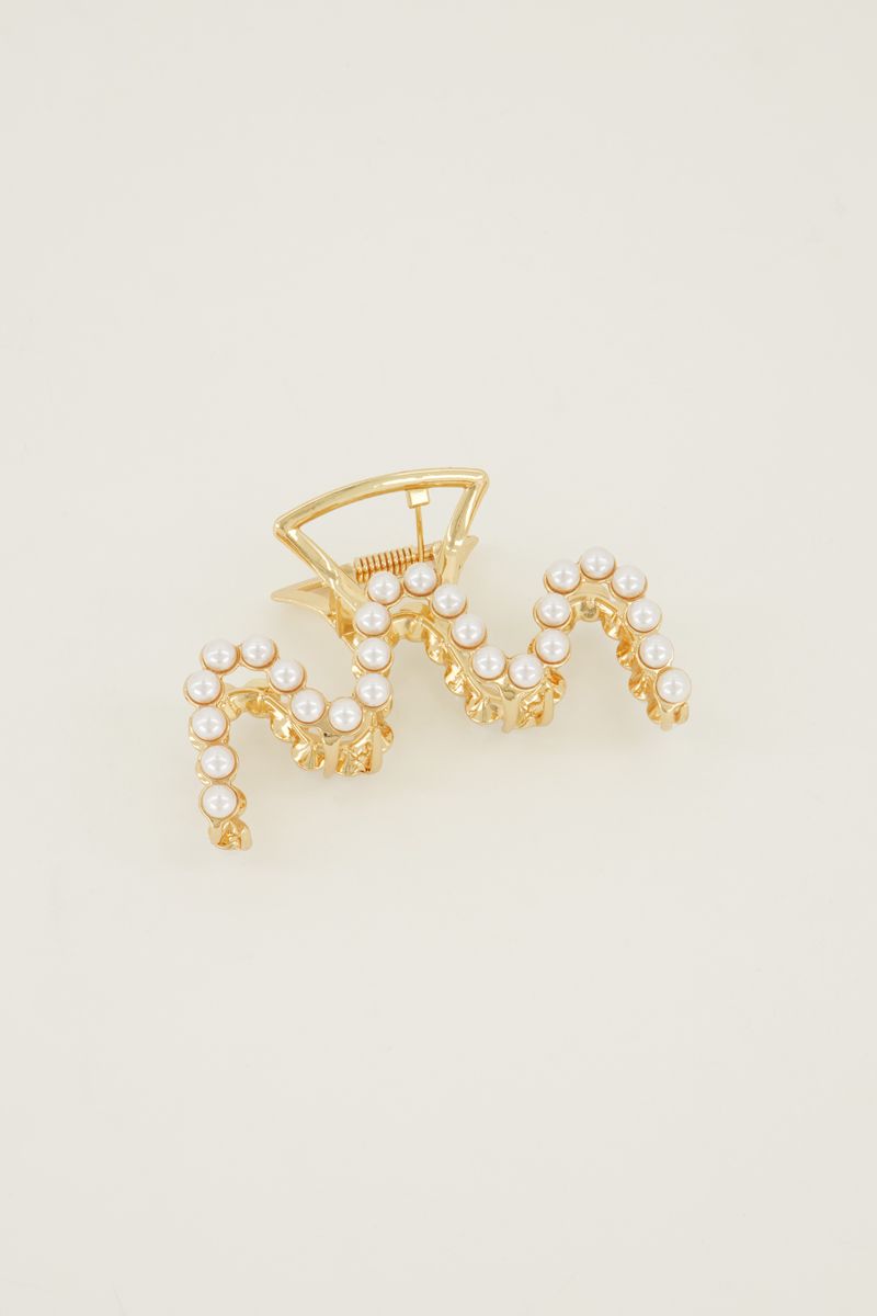 My Jewellery Hairclip wokkel gold pearls Goud