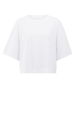 YaYa T-shirt met gem?leerde textuur Wit