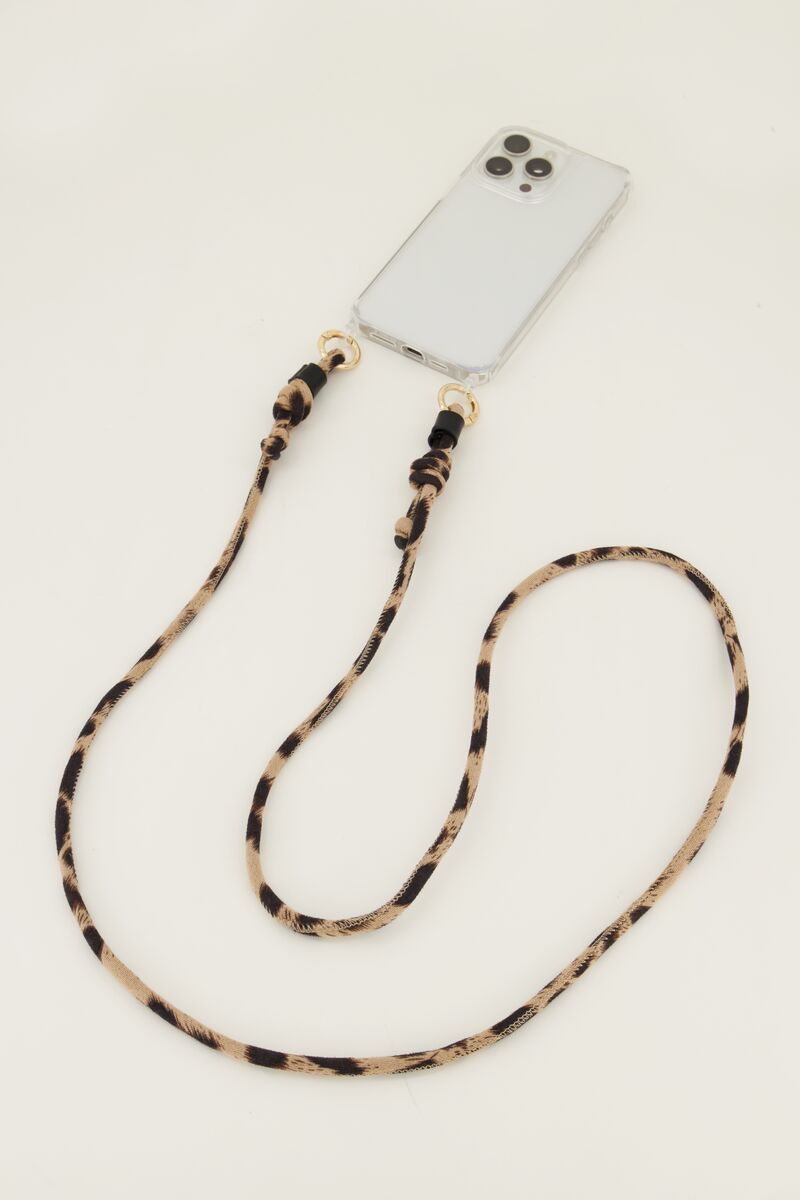 My Jewellery telefoonkoord leopard Bruin