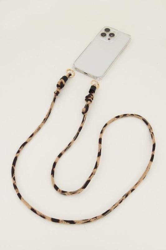 My Jewellery telefoonkoord leopard Bruin