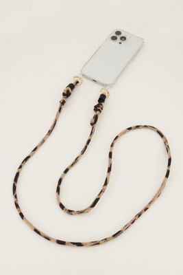 My Jewellery telefoonkoord leopard Bruin