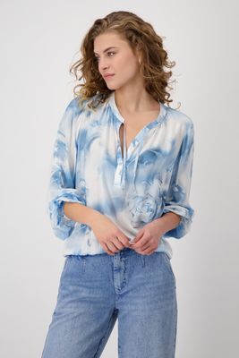 Monari Bluse spring water gemustert Blauw