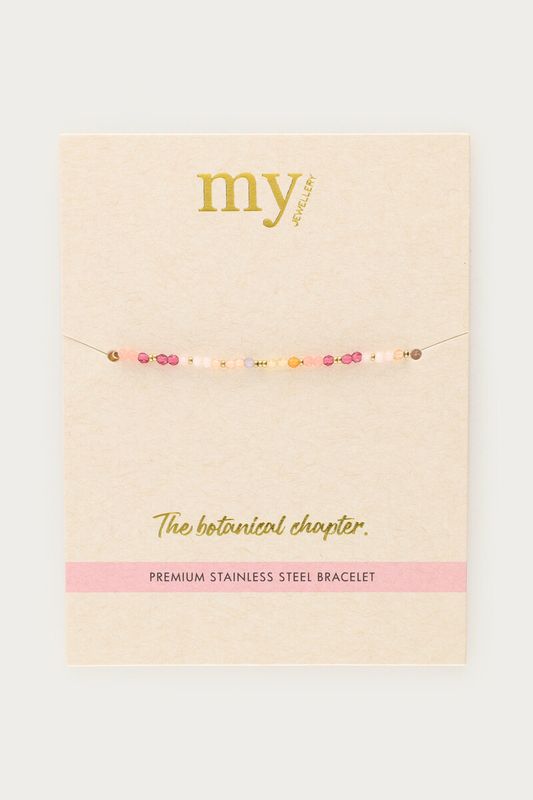 My Jewellery Bracelet beads pink Goud