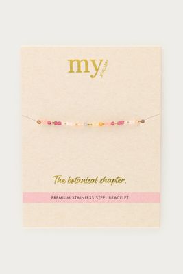 My Jewellery Bracelet beads pink Goud